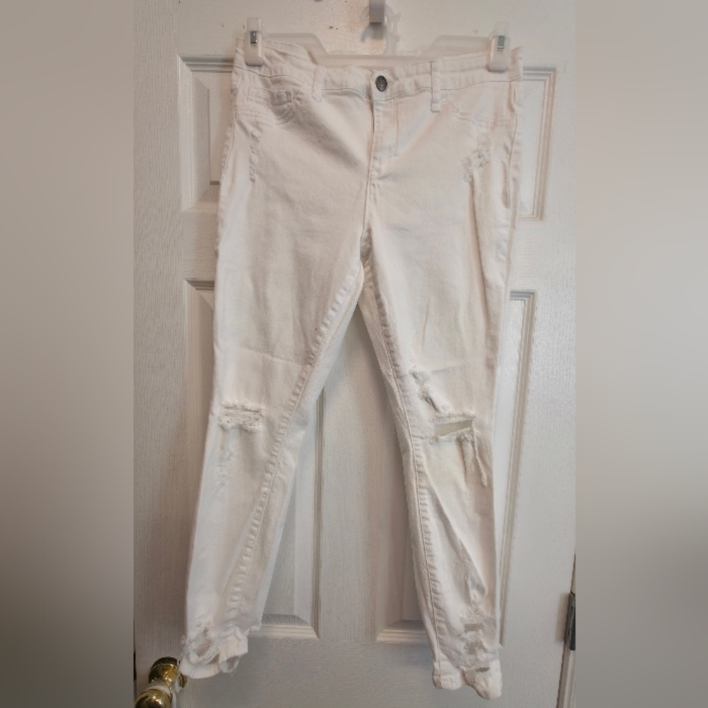 Cello White Ripped Skinny Jeans